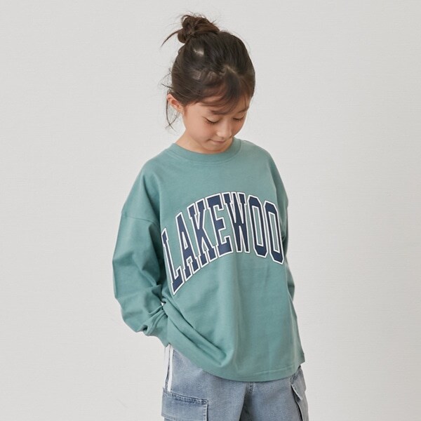 【SKIT0LY】ビッグカレッジフロントプリント長袖Tシャツ