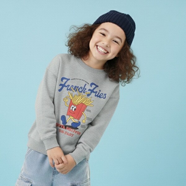 【SKIT0LY】【毛玉になりにくい】FOODプリントトレーナー