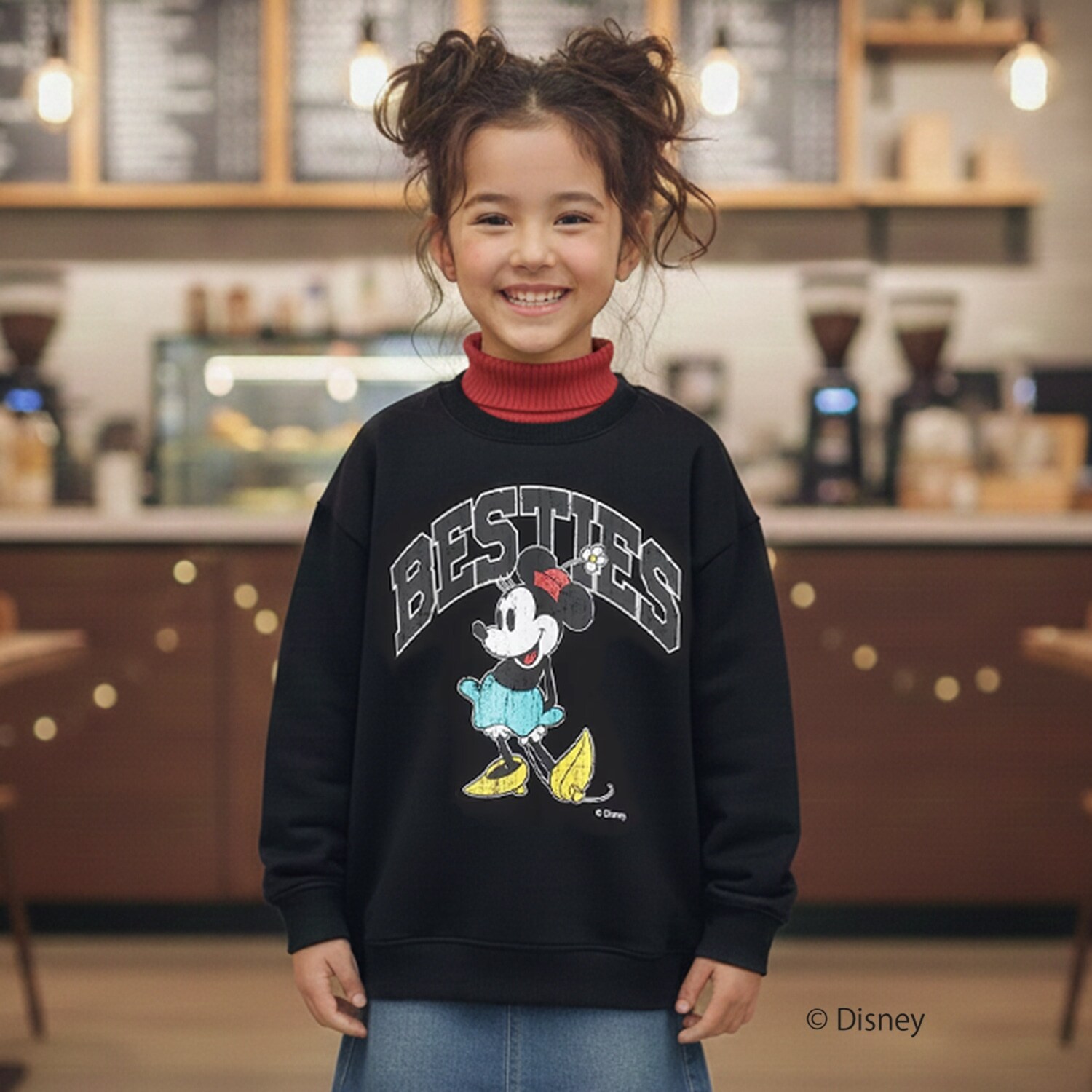 【SKIT0LY】【DISNEY】裏起毛 ・＜ミッキーマウス＆ミニーマウス＞ プリントトレーナー