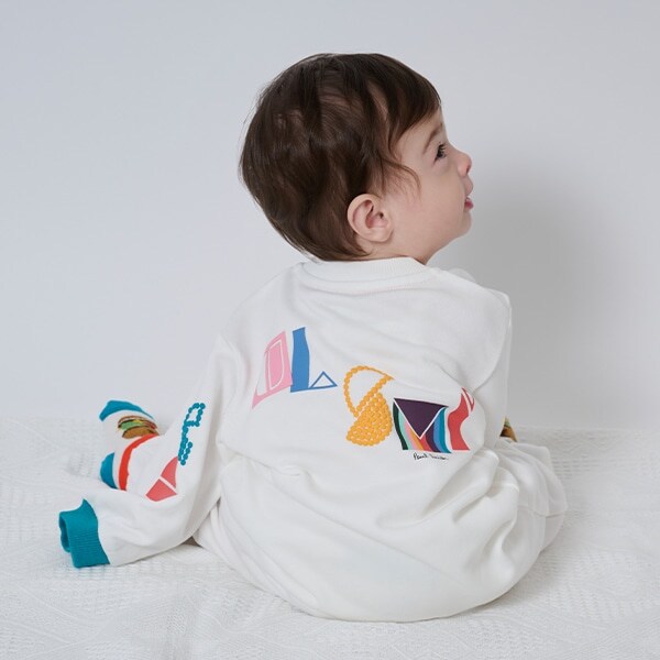 バックロゴ裏毛カバーオール