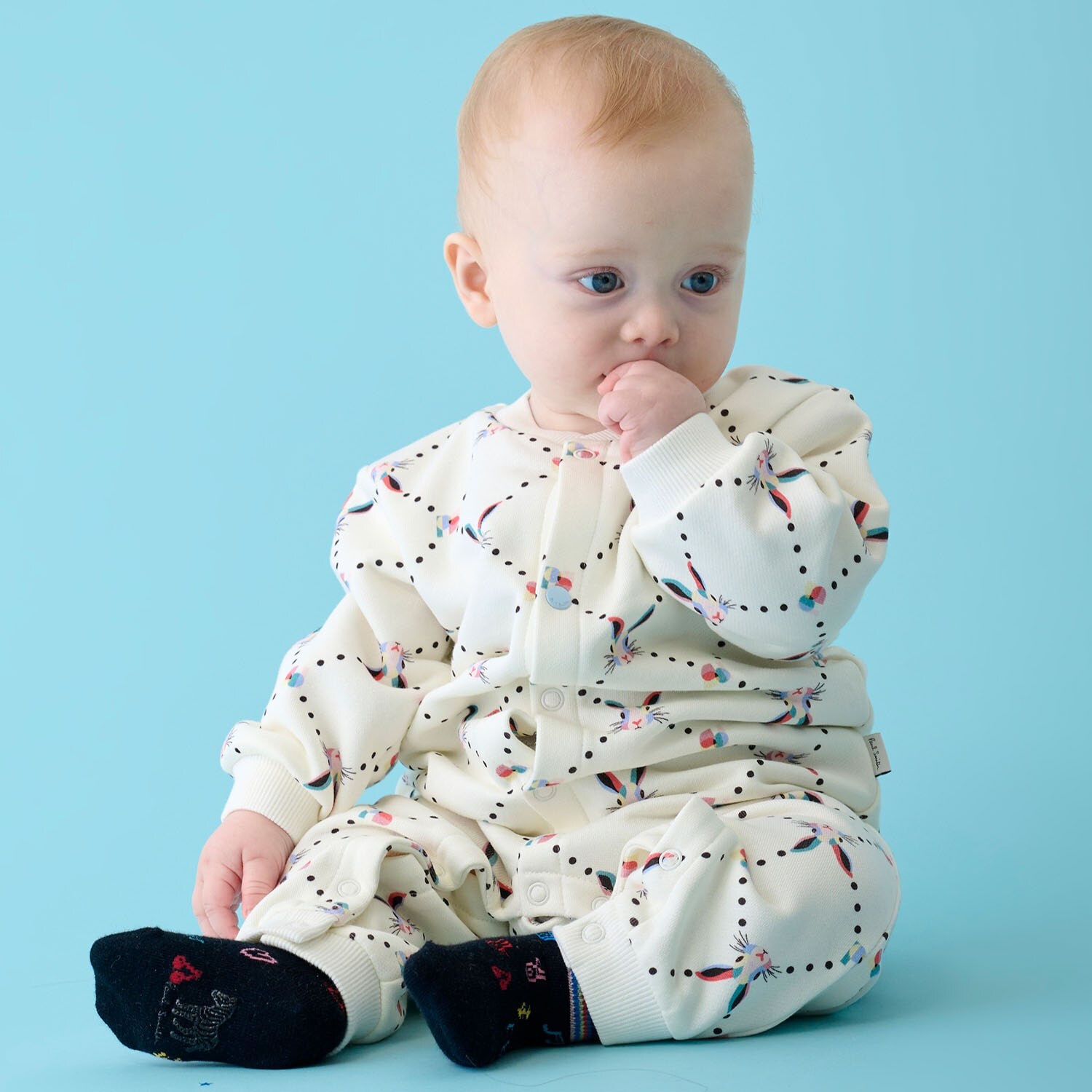 ラビット総柄裏毛カバーオール