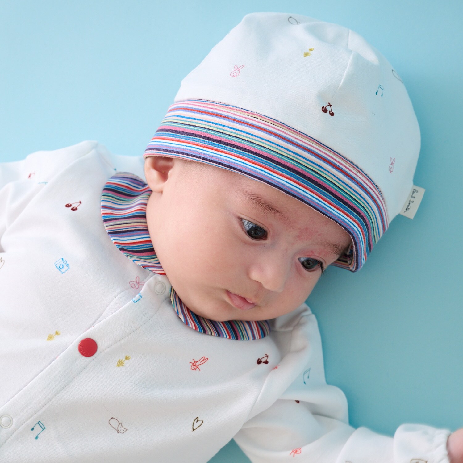 ドゥードゥル柄リバーシブルワッチキャップ