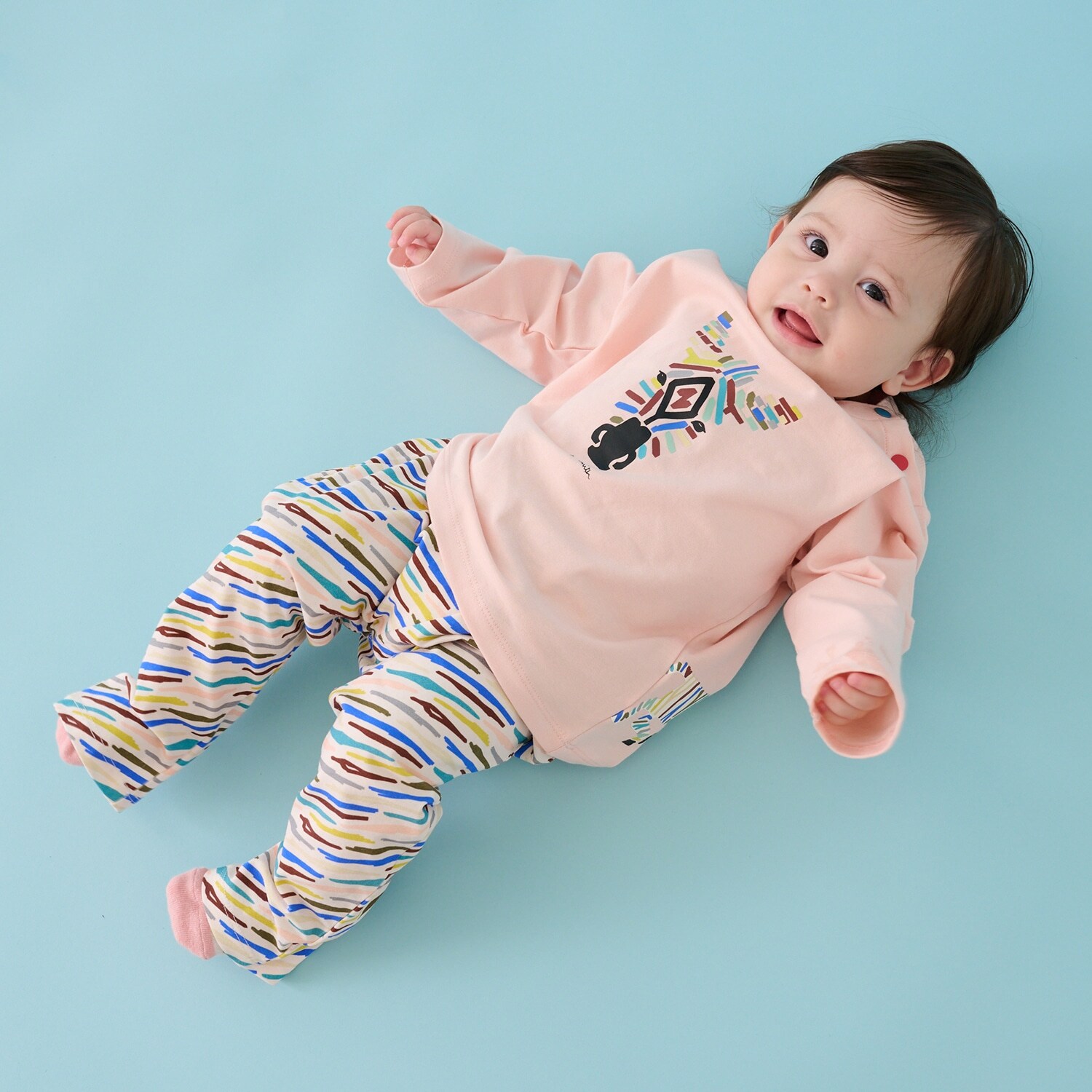 ゼブラ柄長袖Tシャツパンツセット