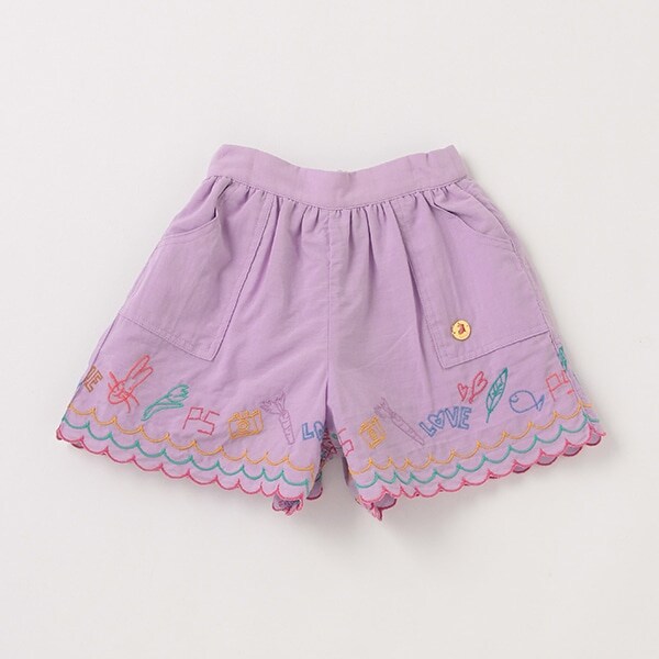 ベビー 落書き柄刺しゅうショートパンツ