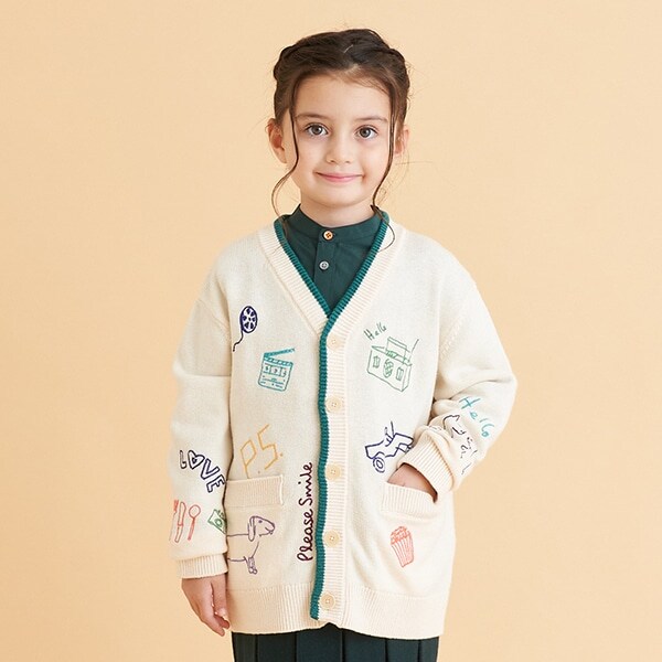 刺しゅうニットカーディガン