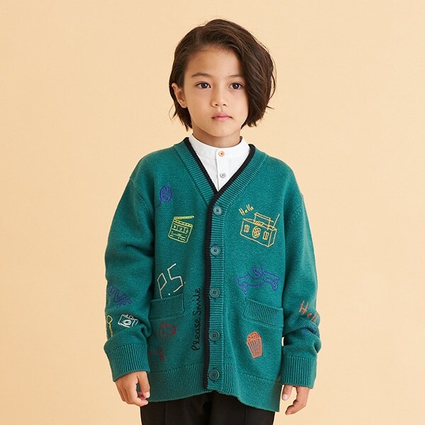 刺しゅうニットカーディガン