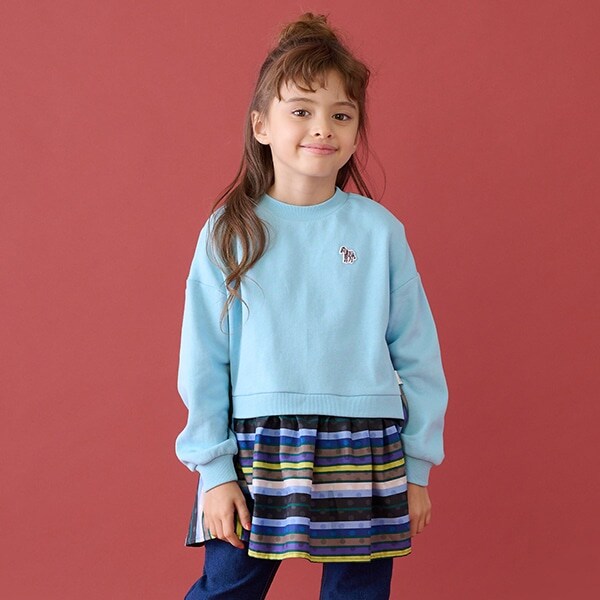 マルチボーダー裏毛ドッキングチュニック