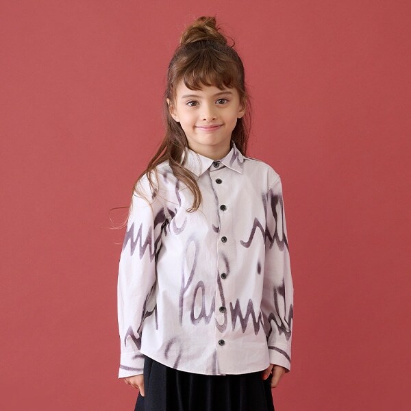 スプレーロゴ長袖シャツ