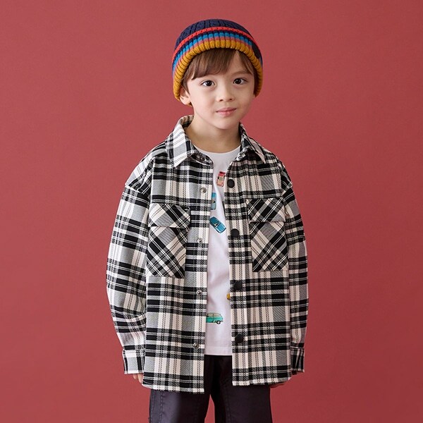 裏起毛チェックブルゾン