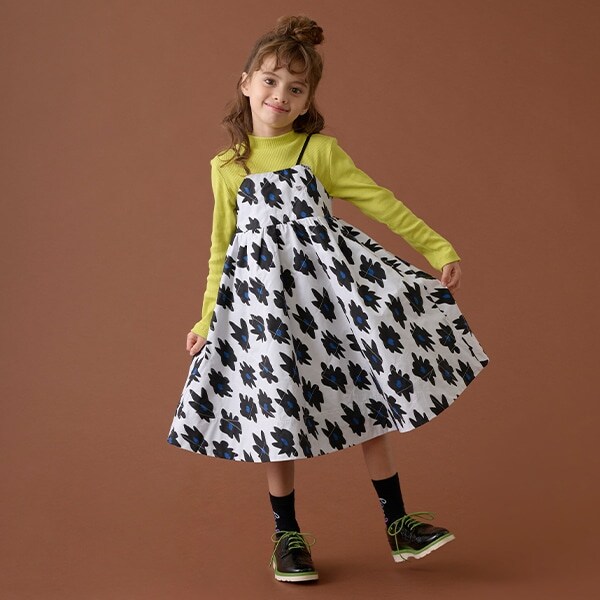 フラワープリントジャンパースカート