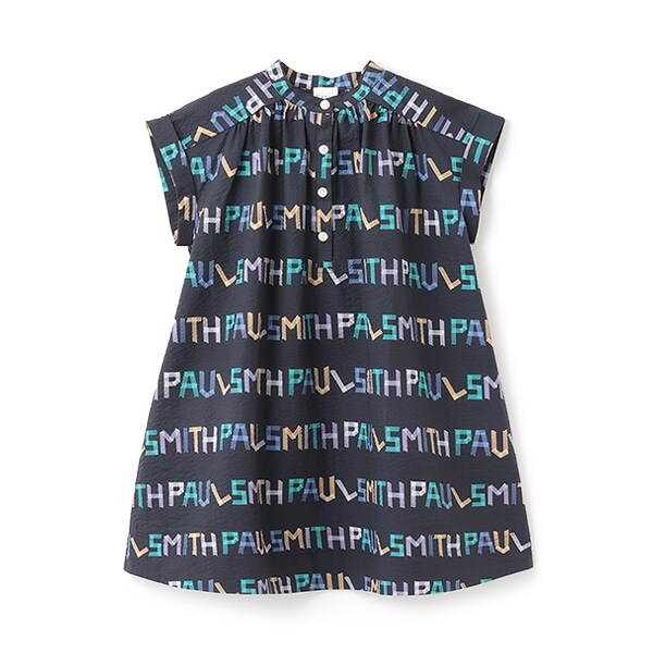 ロゴ総柄シャツワンピース