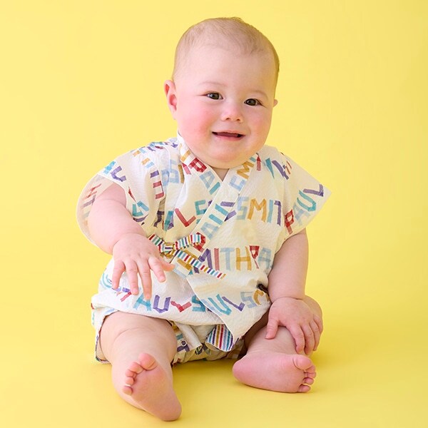 ロゴ総柄甚平オール