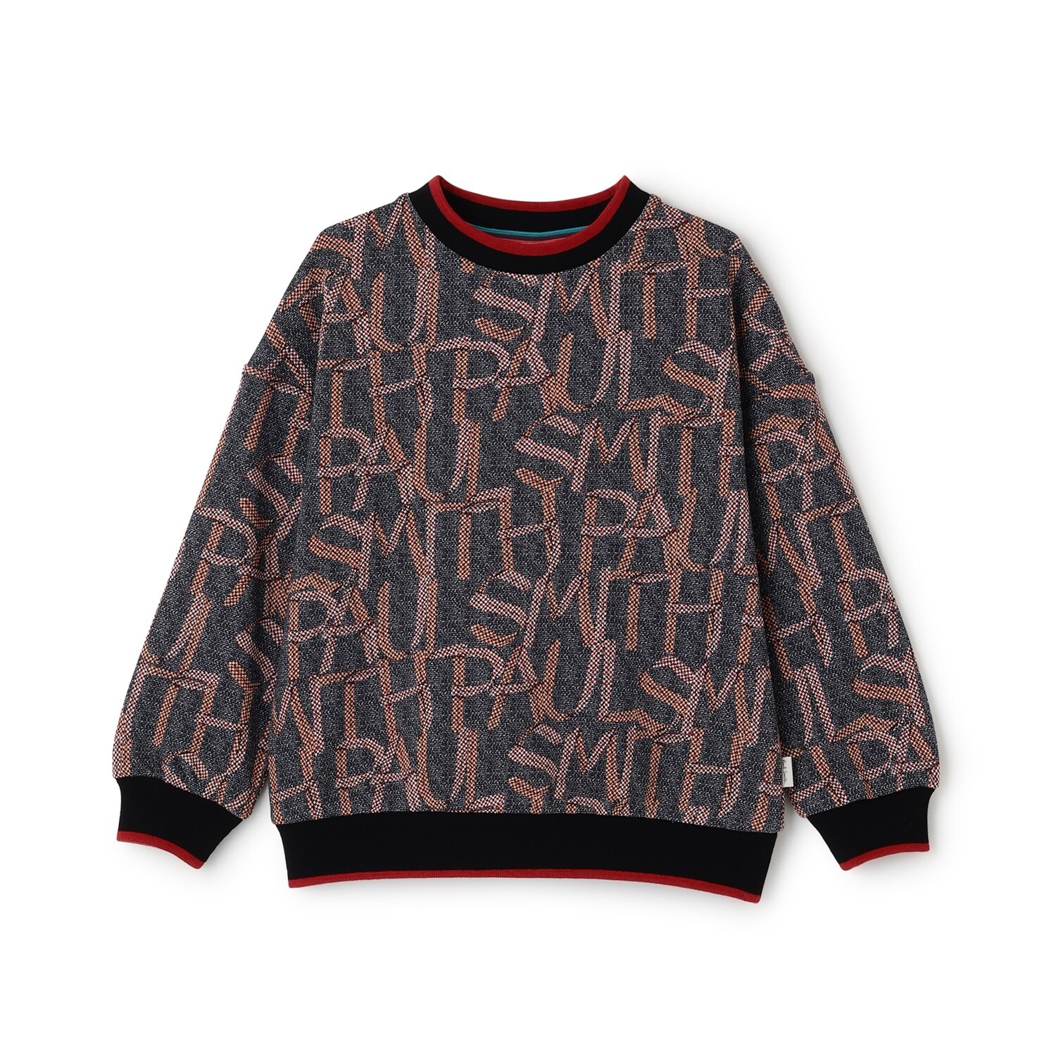 テープロゴ柄裏毛プルオーバー