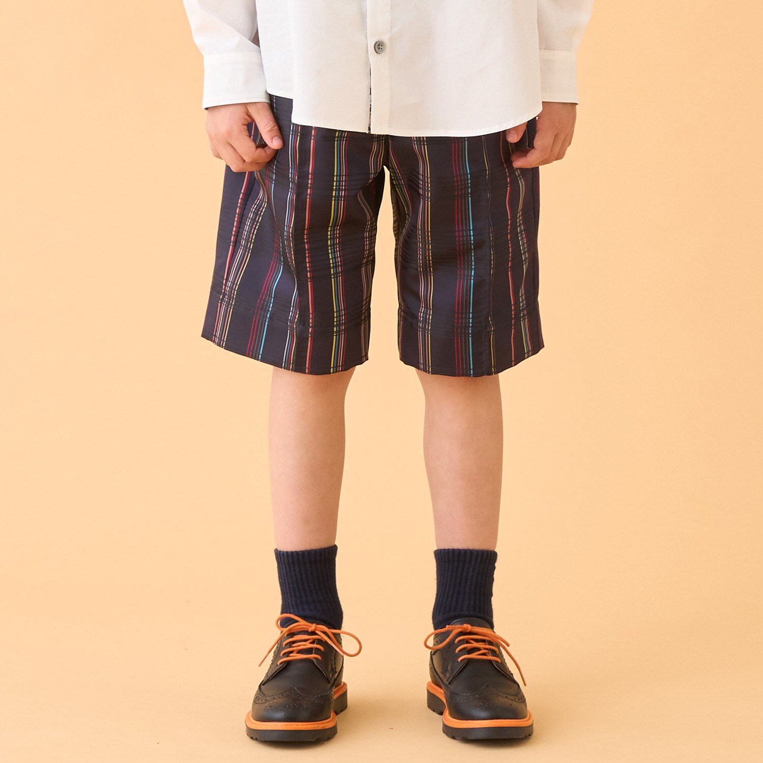 チェックジャカードタフタハーフパンツ