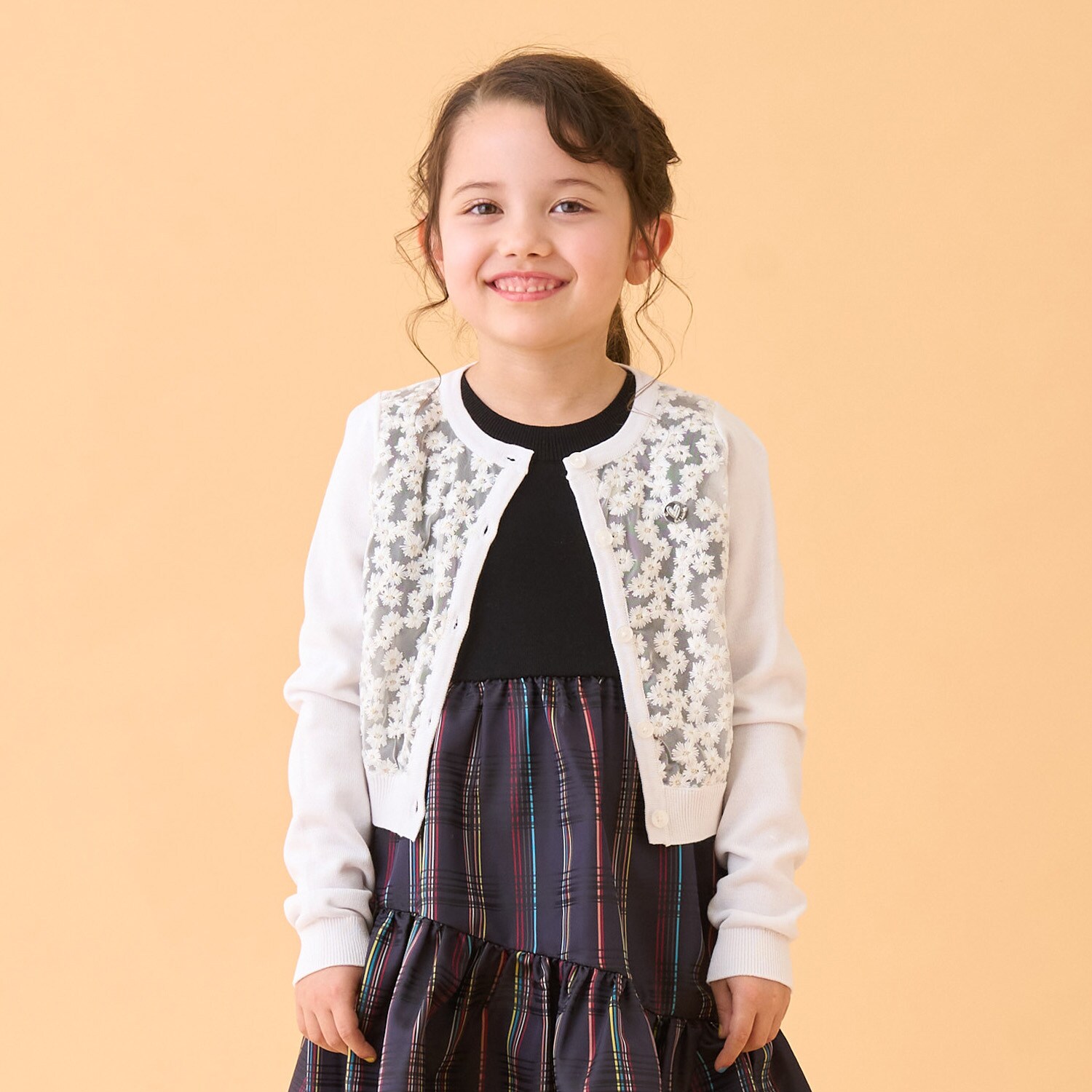 レースパネルカーディガン