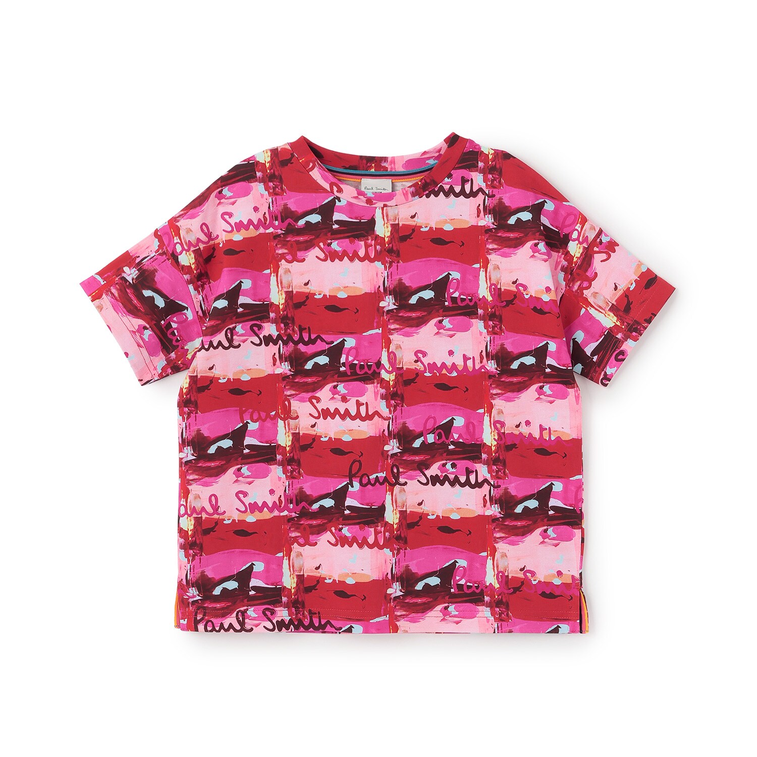 ロゴペイント総柄半袖Tシャツ