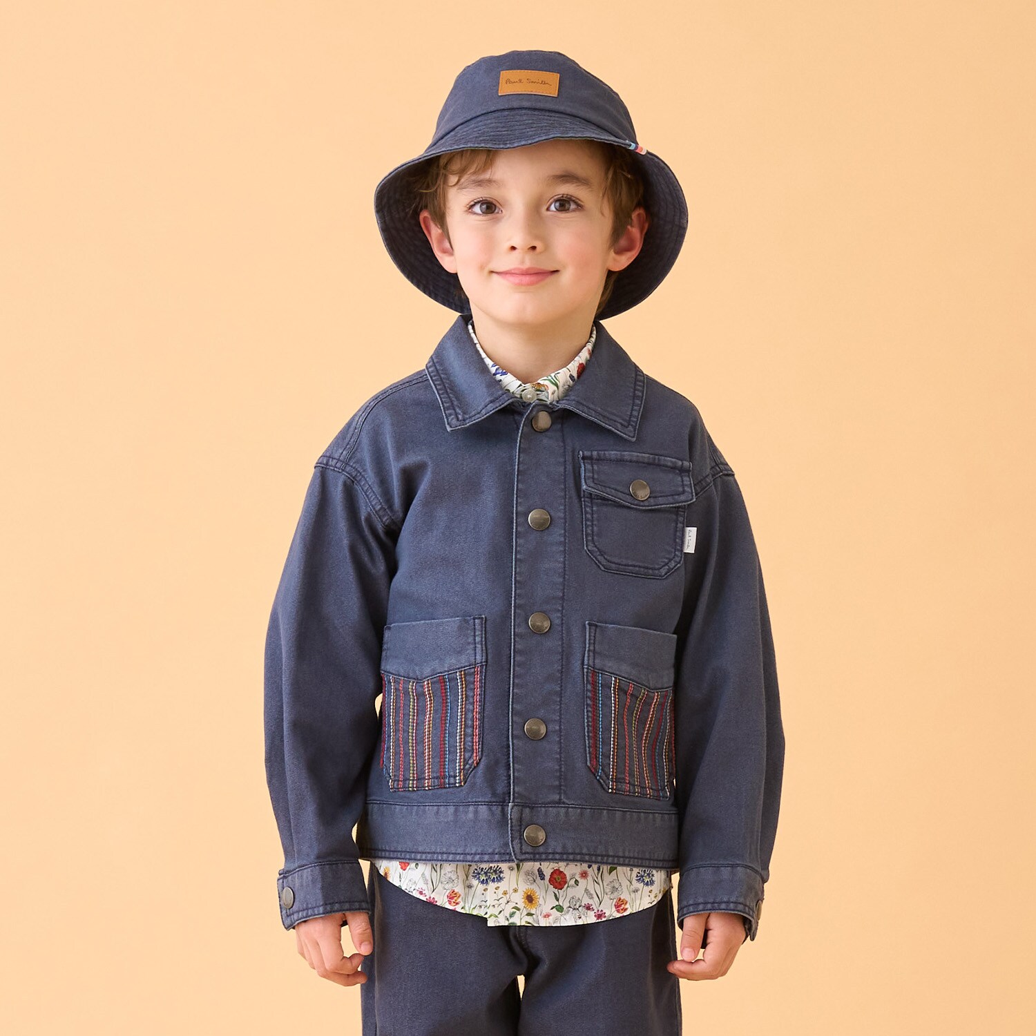 ポケットストライプ刺しゅうデニムジャケット