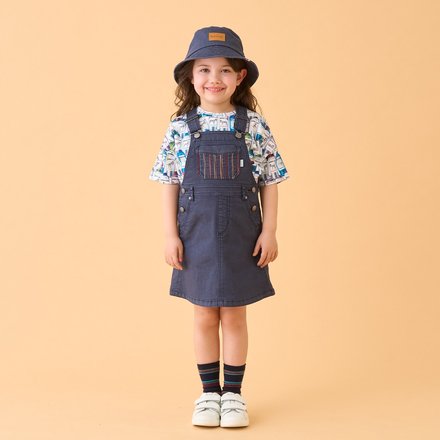 ポケットストライプ刺しゅうデニムジャンスカ