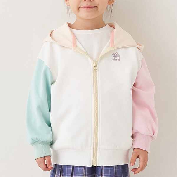 クレージー配色ジップアップパーカー