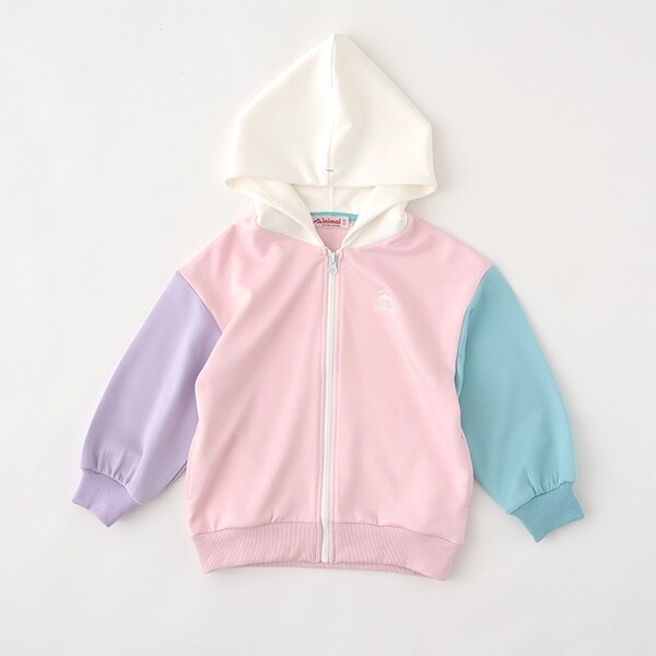 クレージー配色ジップアップパーカー