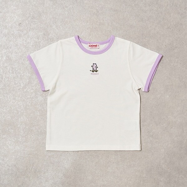 【撥水】ワンポイント刺繍リンガーミニTシャツ