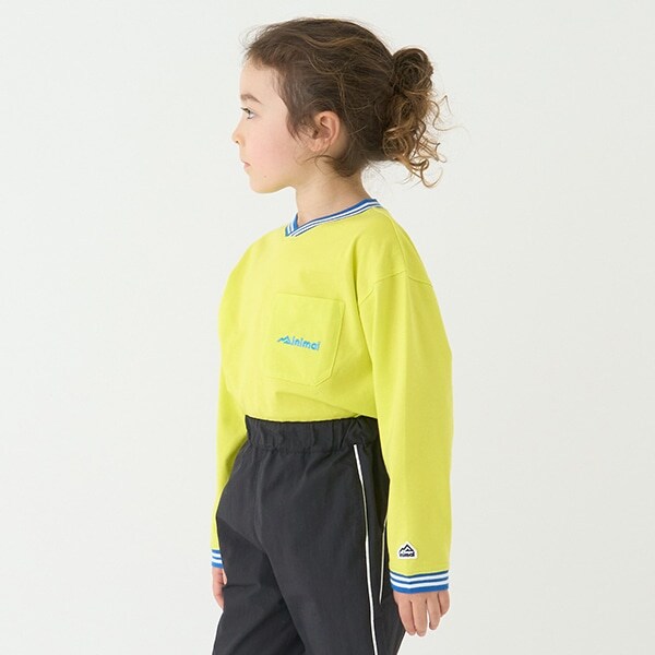 【防汚加工】天竺配色ラインリブTシャツ