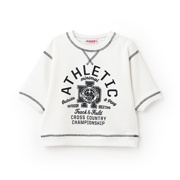 配色ステッチ裏毛プリントPO