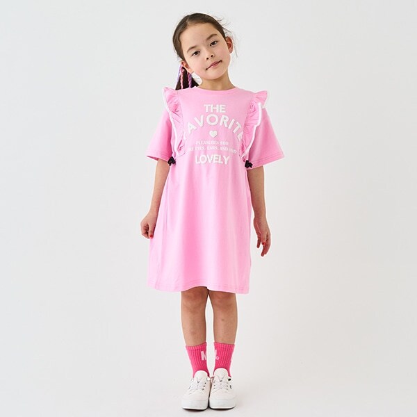 【防汚加工】肩フリルワンピ