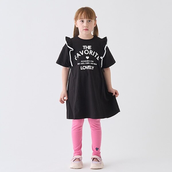 【防汚加工】肩フリルワンピ