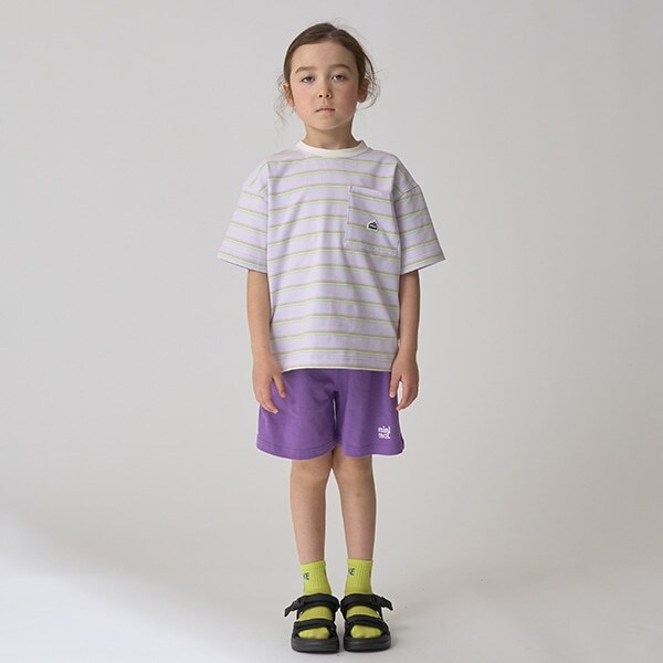 【防汚撥水】ワンポイント刺しゅう4分丈パンツ