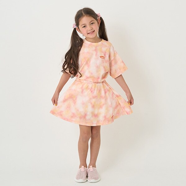 【接触冷感】タイダイ風プリントスカートインナーパンツつき