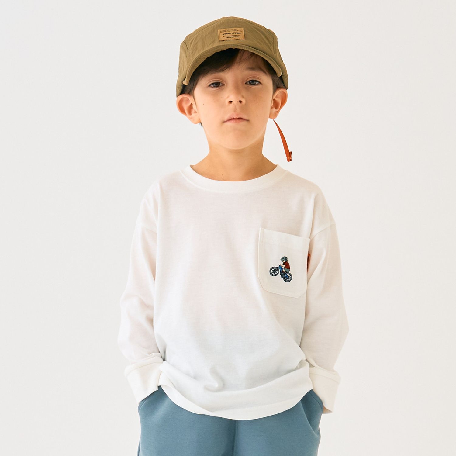 【防汚加工】アウトドアポケット刺しゅうロンT