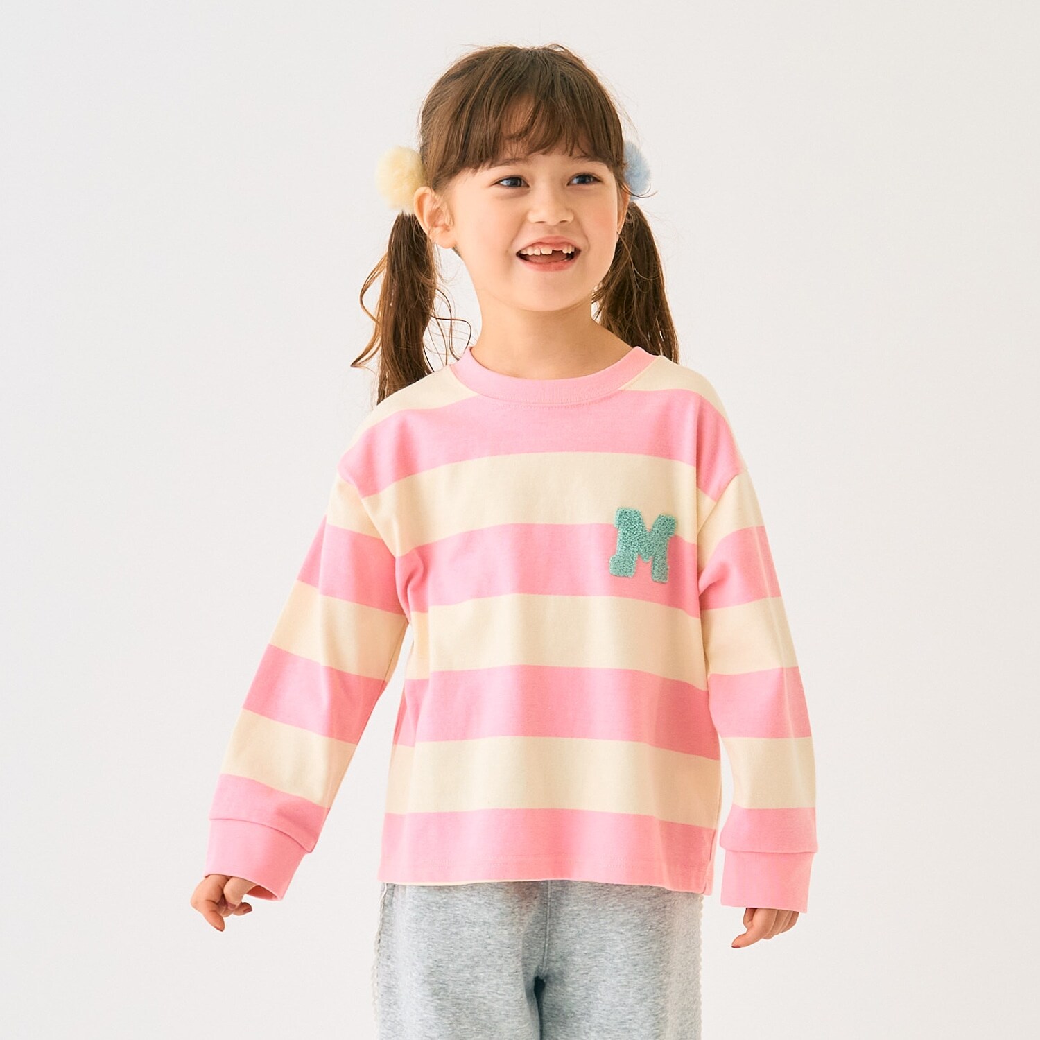 ボーダーサガラ刺しゅうロンT