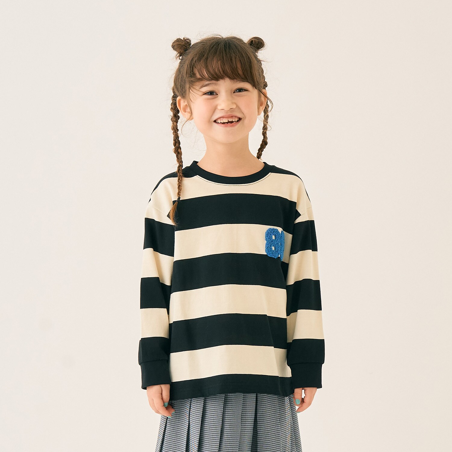 ボーダーサガラ刺しゅうロンT