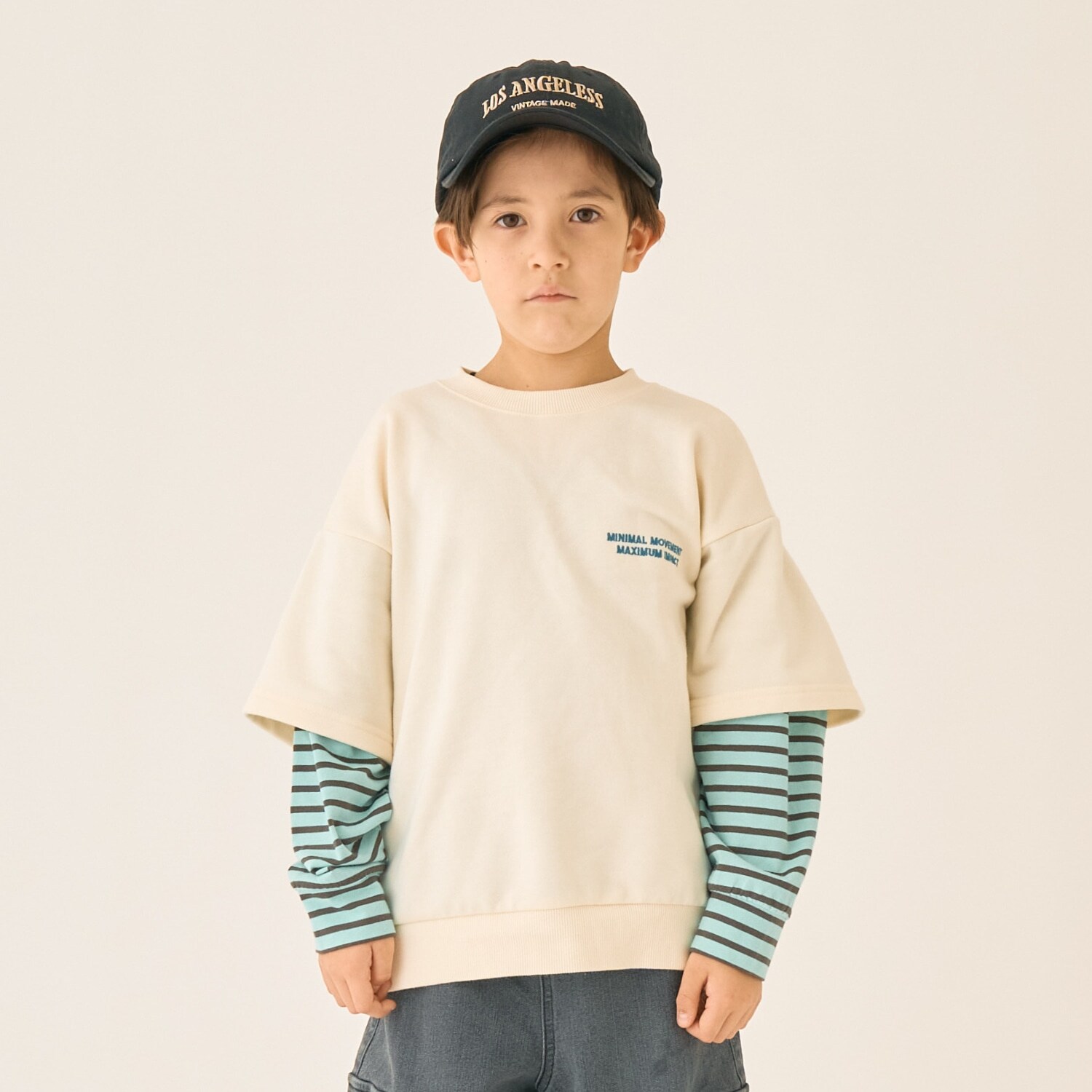 袖レイヤード風スウェット