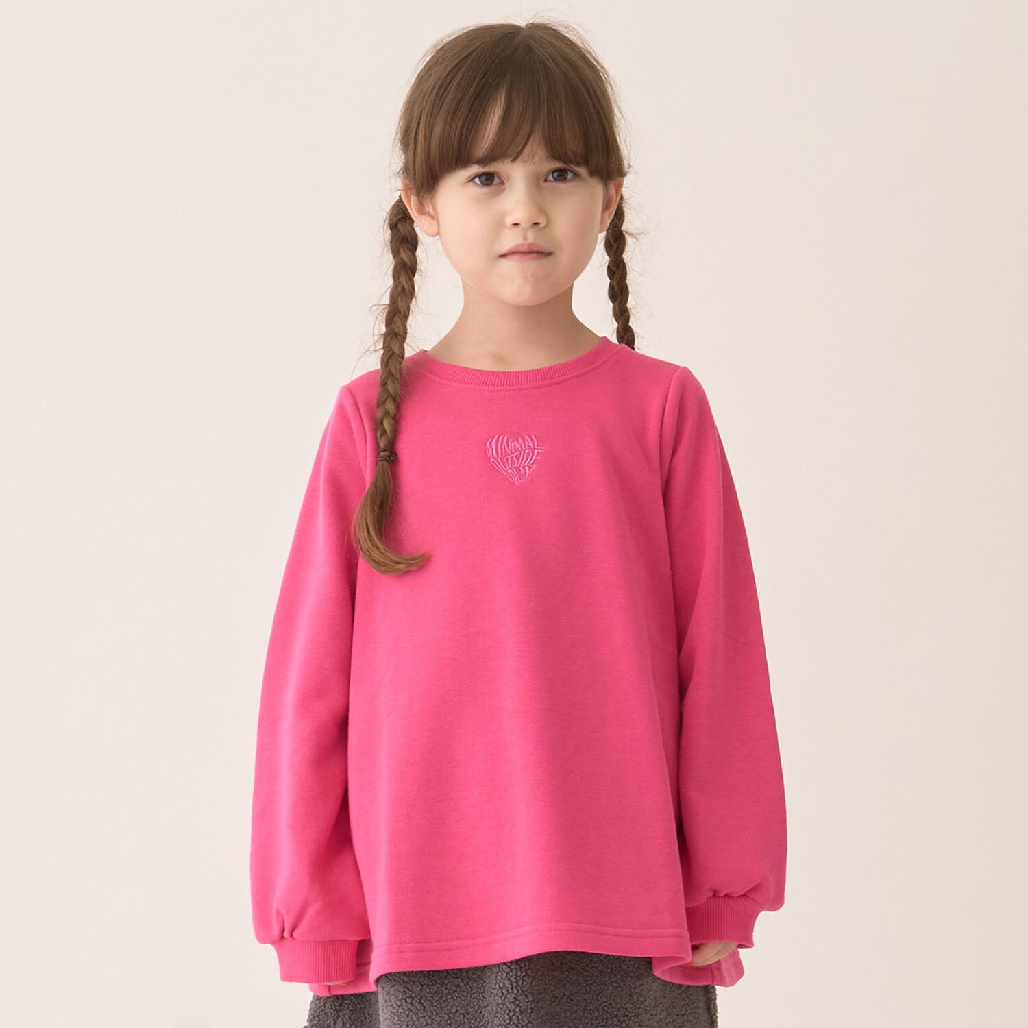 裏毛Aラインワンポイントプルオーバー