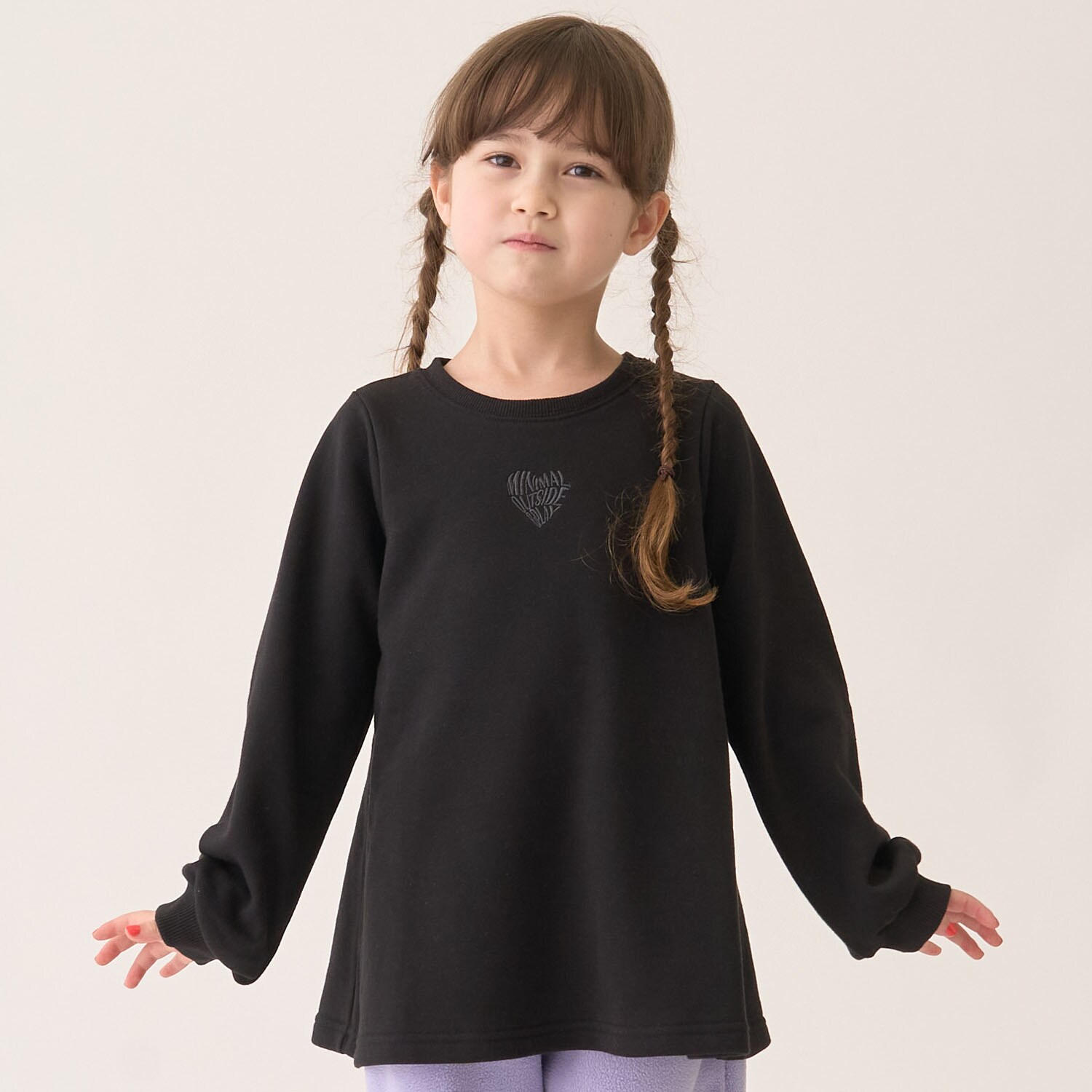 裏毛Aラインワンポイントプルオーバー