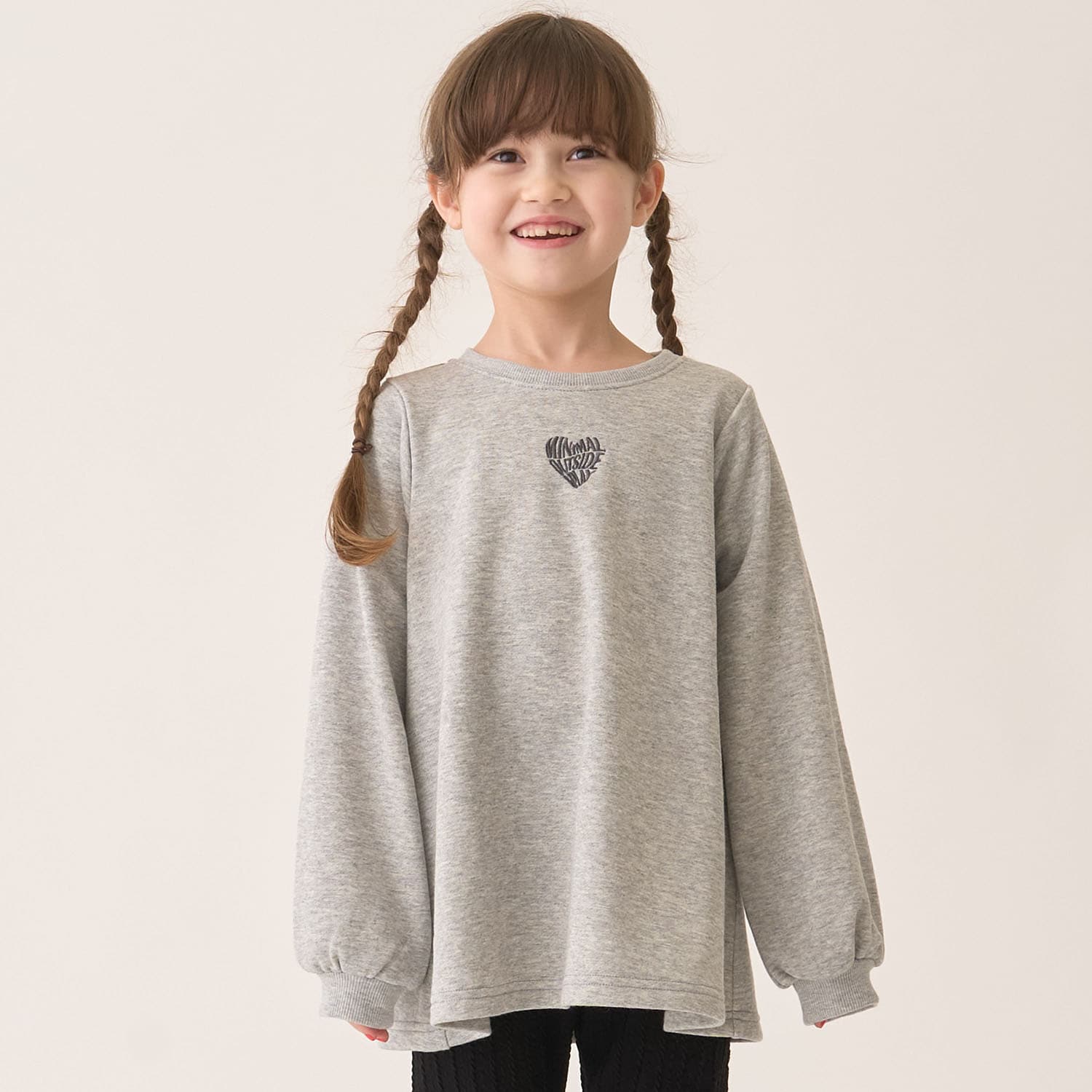 裏毛Aラインワンポイントプルオーバー