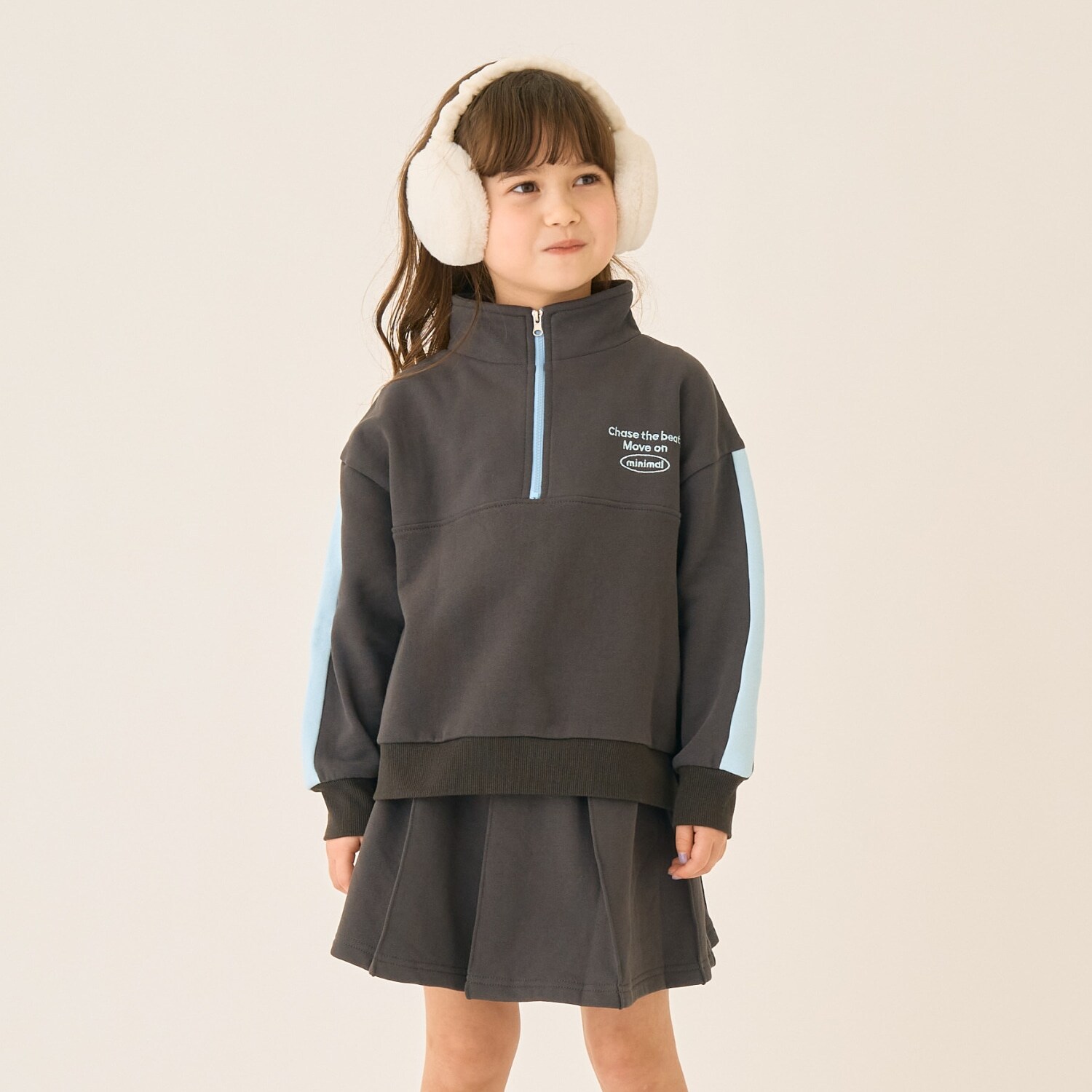 【裏起毛】【綿100】ハーフジップセットアップ