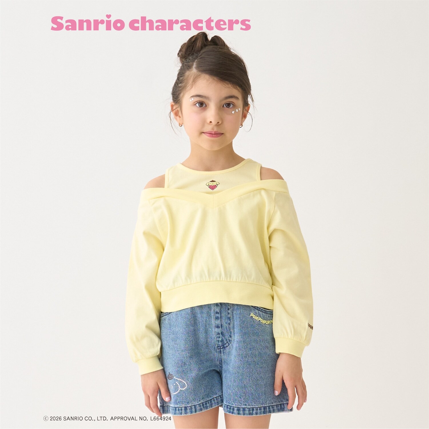 【サンリオキャラクターズ/C100】肩アキ長袖Tシャツ