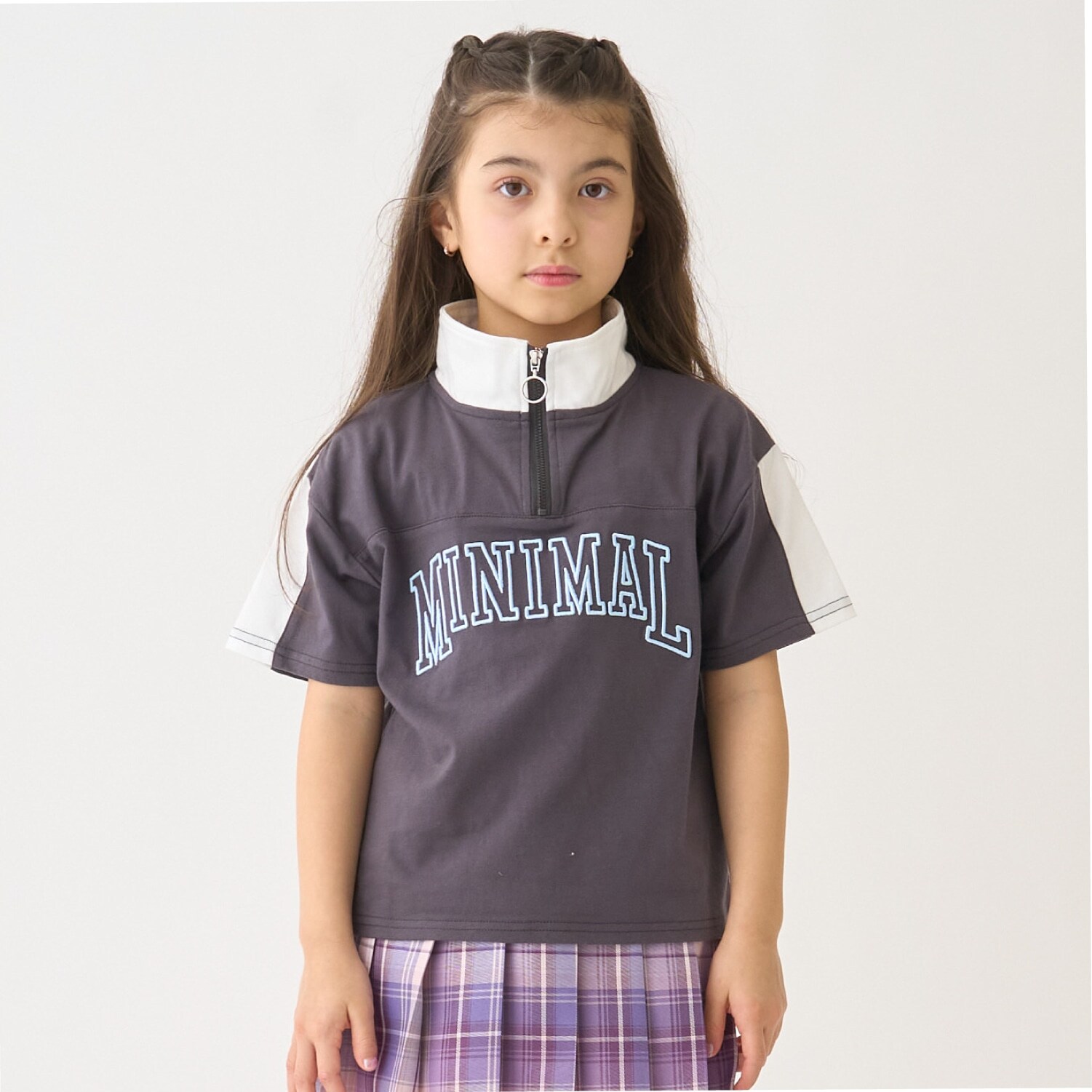 ハーフジップルーズ半袖Tシャツ