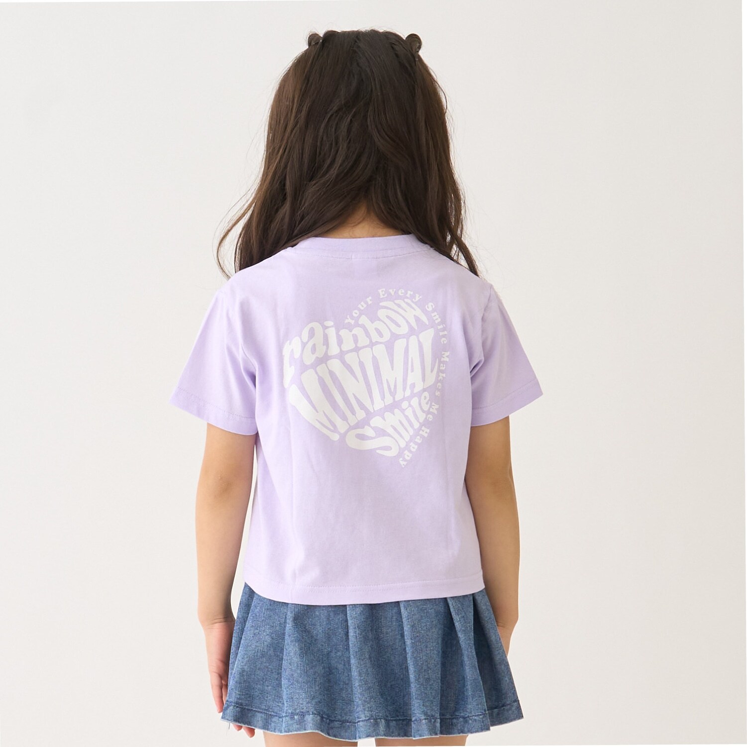 【プチプラ】【綿100%】バックハート・ドーナツプリント半袖Tシャツ