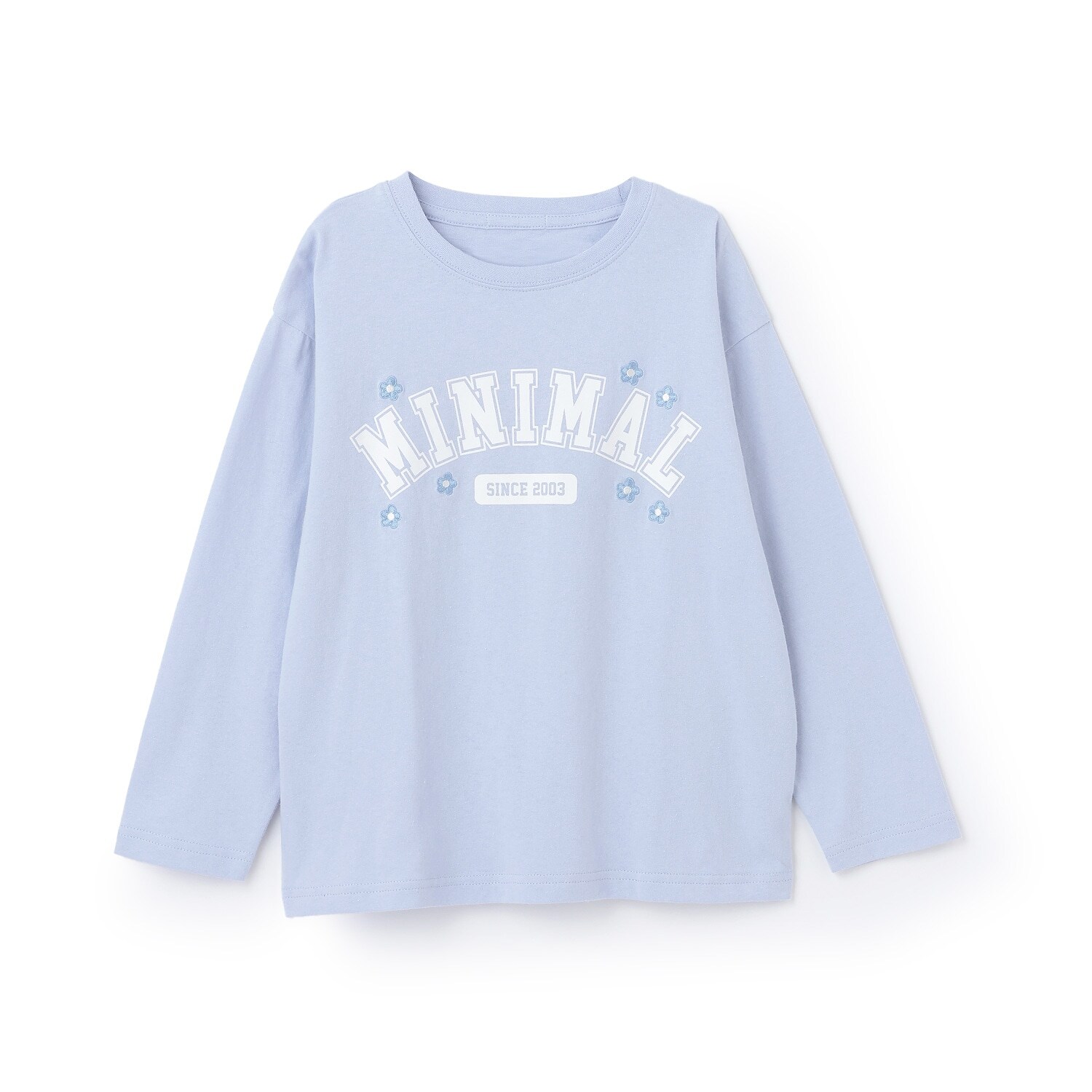 【綿100%】ハート＆フラワー長袖Tシャツ