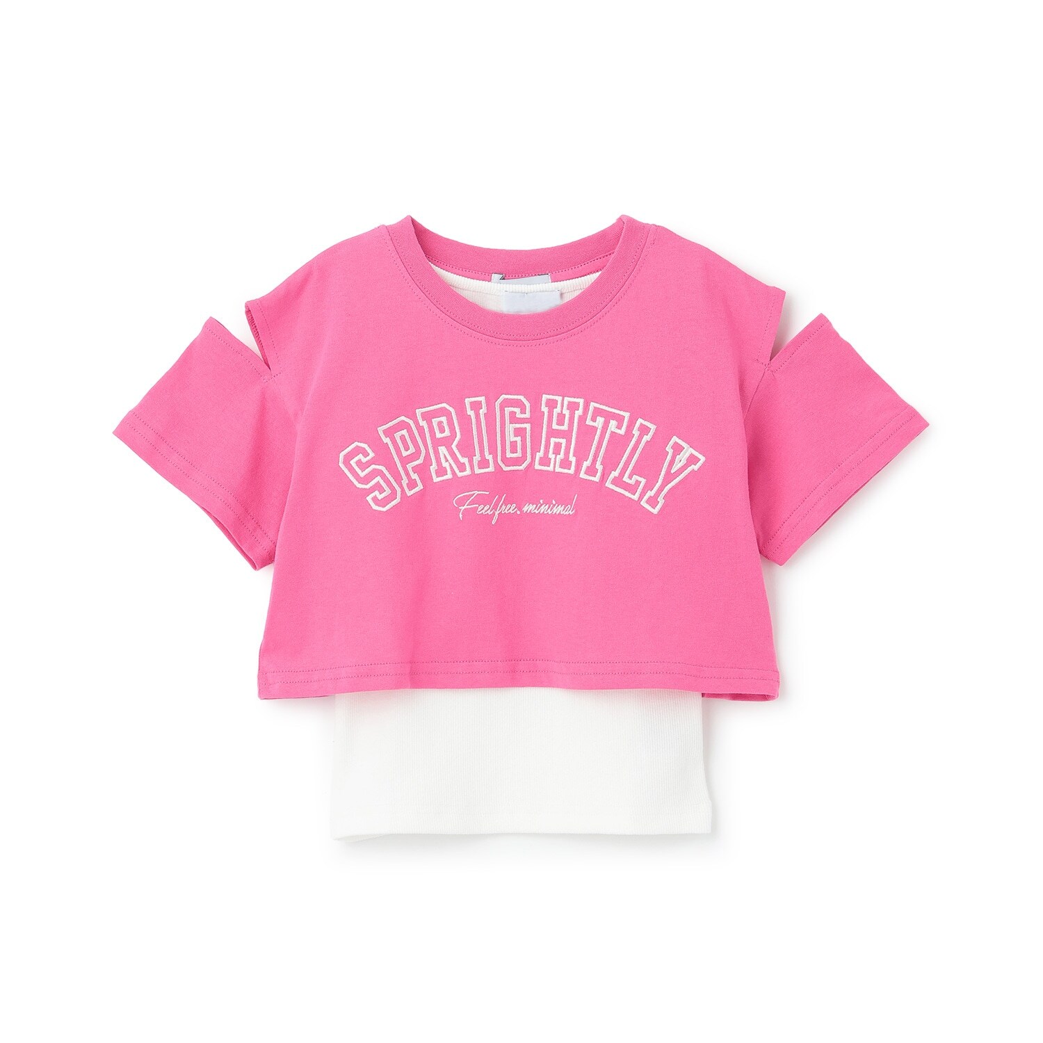 【インナーつき】肩あきクロップド半袖Tシャツセット