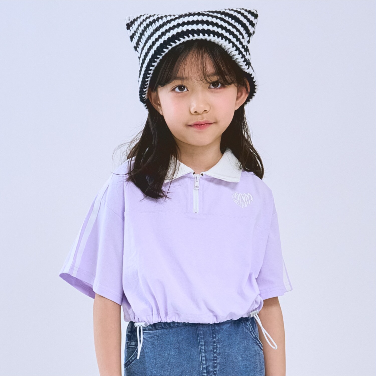 【インナーつき】ハーフジップクロップド半袖Tシャツセット