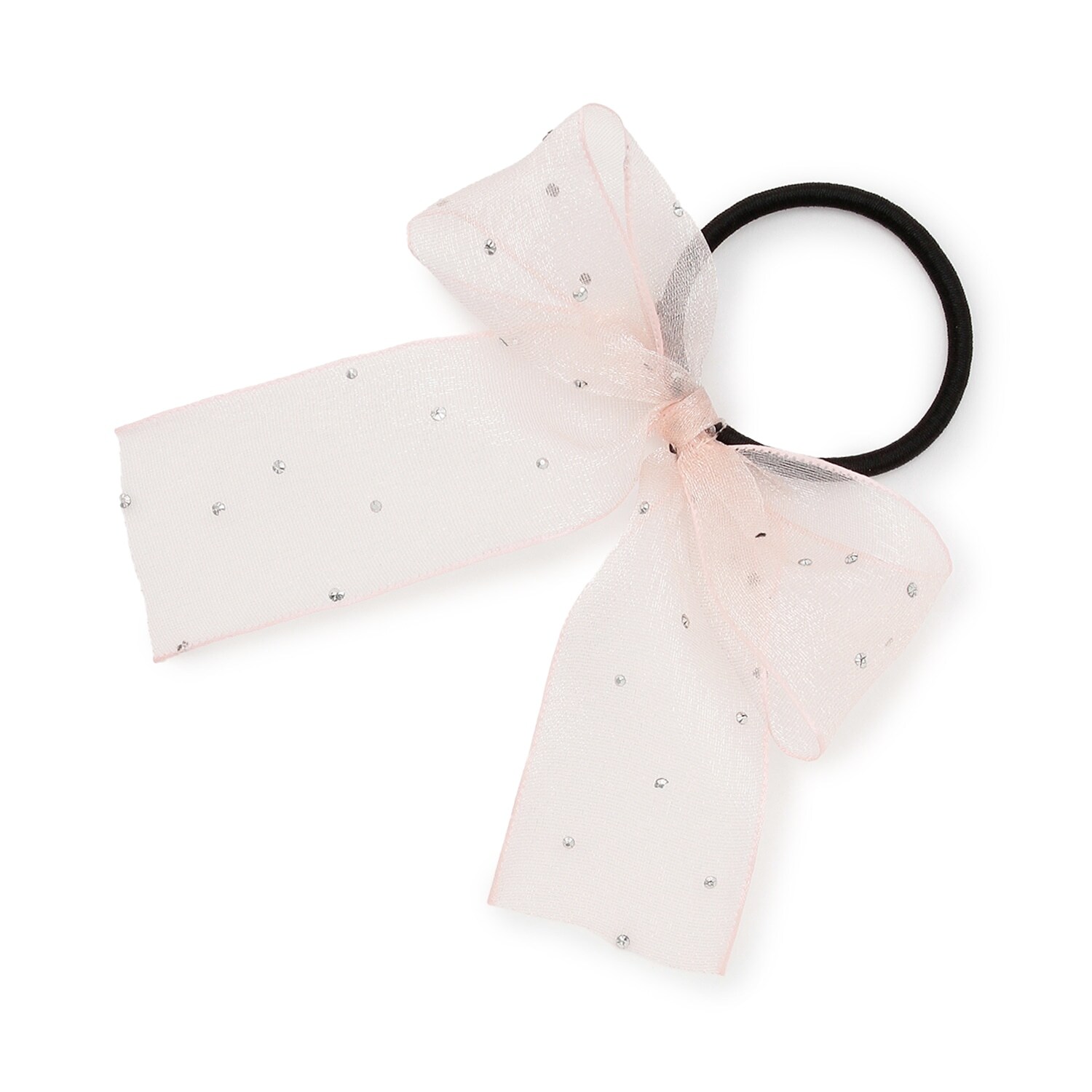 ラインストーンリボンヘアゴム