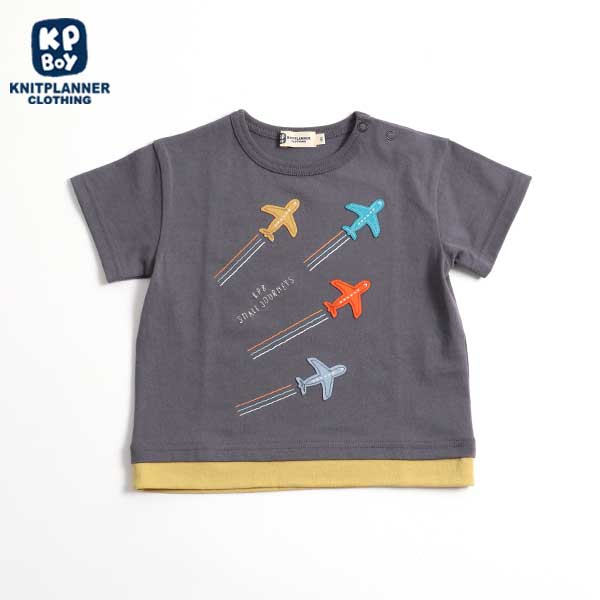 飛行機モチーフの半袖Tシャツ(80～90)