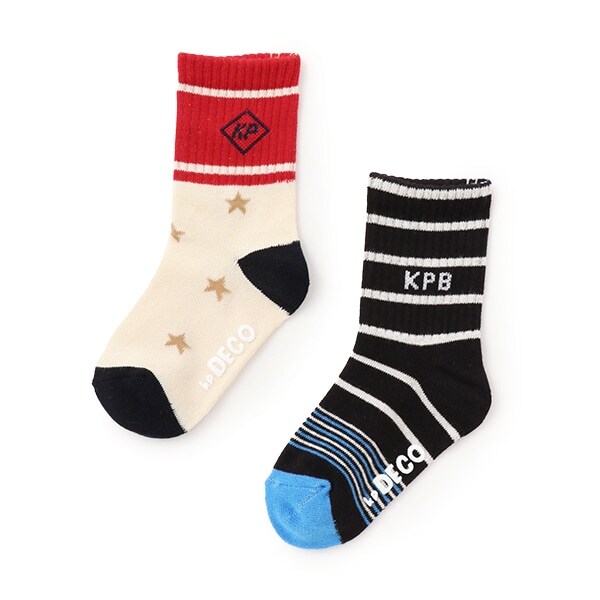 ロゴモチーフクルー２Ｐソックス