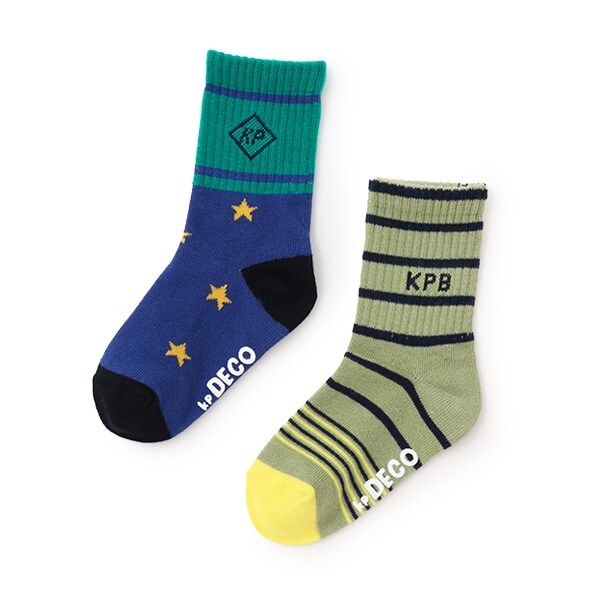 ロゴモチーフクルー２Ｐソックス