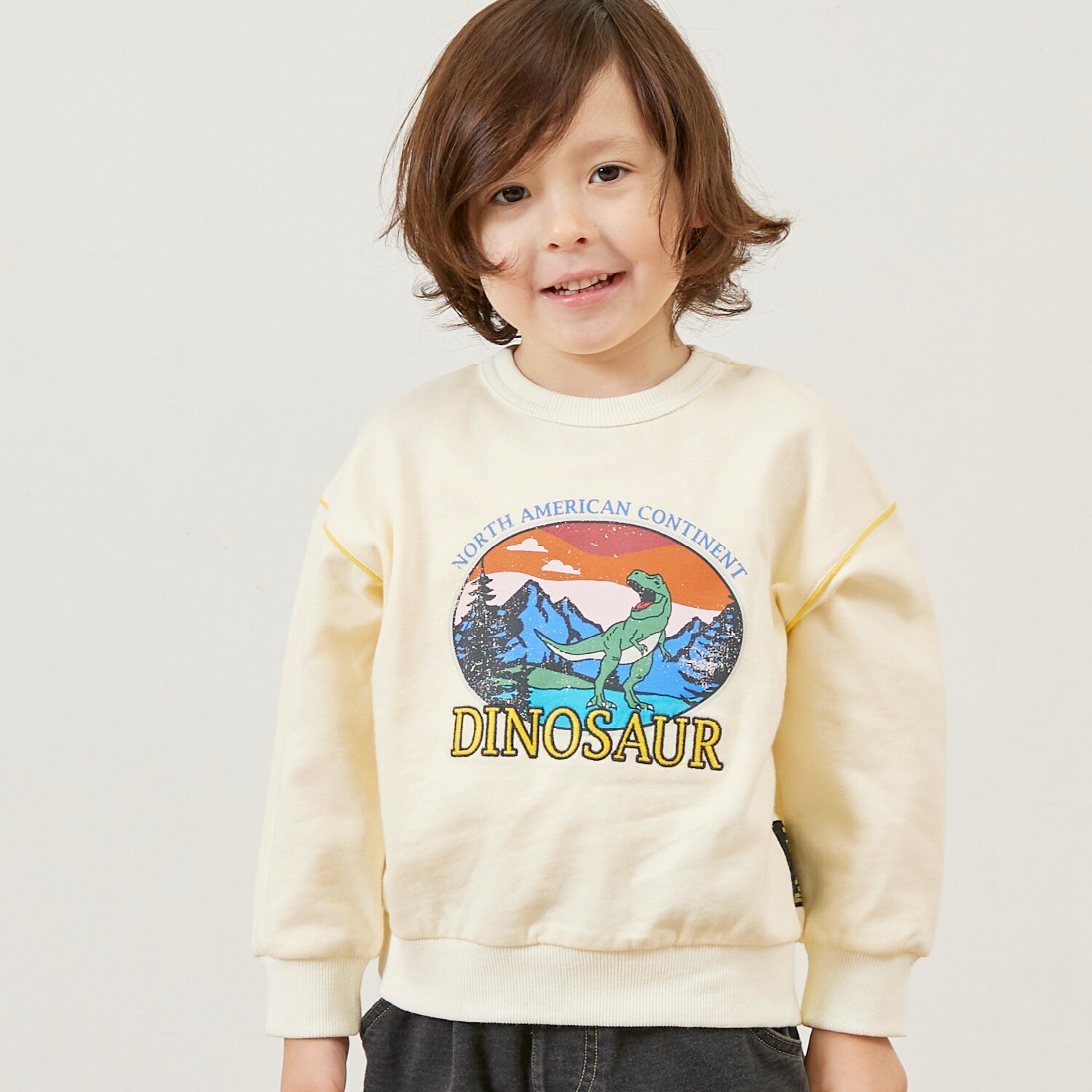 恐竜プリント 裏毛トレーナー 【吸湿発熱加工】